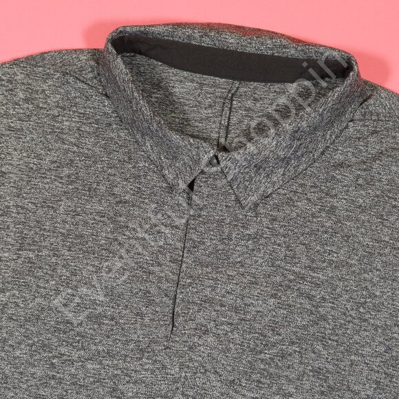 lululemon athletica Other - Lululemon Drysense Polo Shirt in Heathered Black Size XL